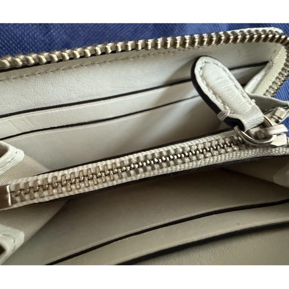 LRL Lauren Ralph Lauren embroidered leather zip wallet White Green Multicolor - Picture 8 of 16